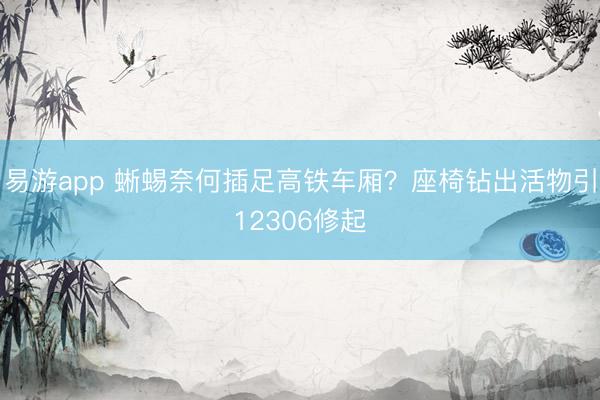 易游app 蜥蜴奈何插足高铁车厢？座椅钻出活物引12306修起