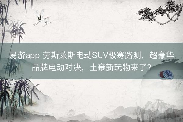 易游app 劳斯莱斯电动SUV极寒路测，超豪华品牌电动对决，土豪新玩物来了?